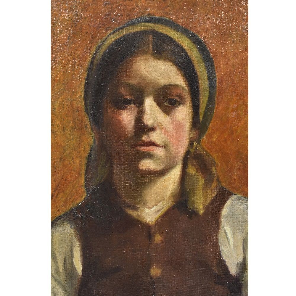 QR318  antique  oil paintings woman portrait painting oil paintings portrait 20th century